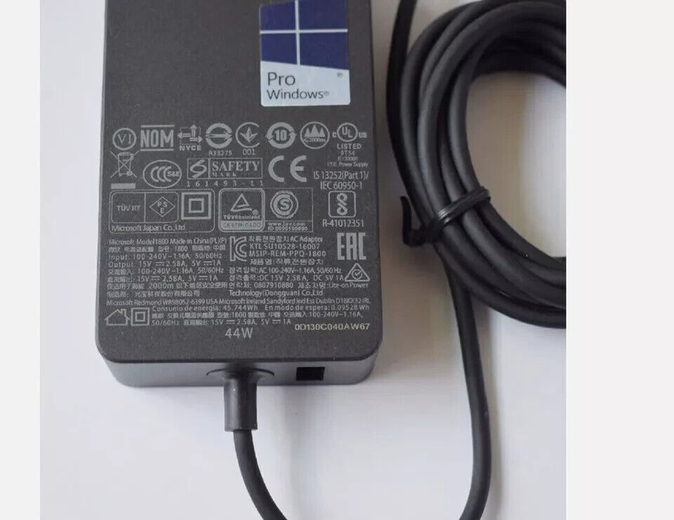 44W Genuine AC Adapter Charger for Microsoft Surface Laptop Go 12.4