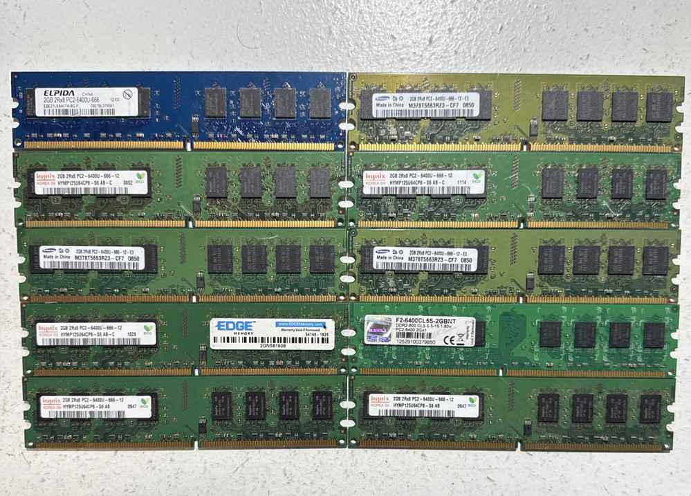 20GB Multi-Brand 2GB DDR2-800 240-Pin Desktop RAM Kit