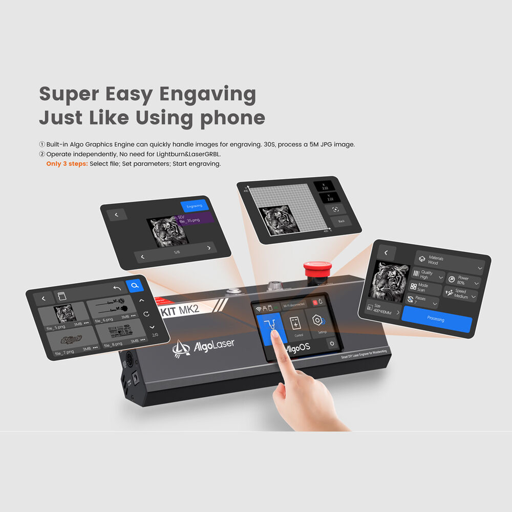 ALgolaser DIY KIT MK2 5W Laser Engraver with Smart Engraving and Cutting