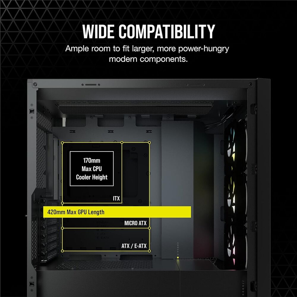Corsair iCUE 5000X RGB ATX Mid Tower PC Case with Tempered Glass
