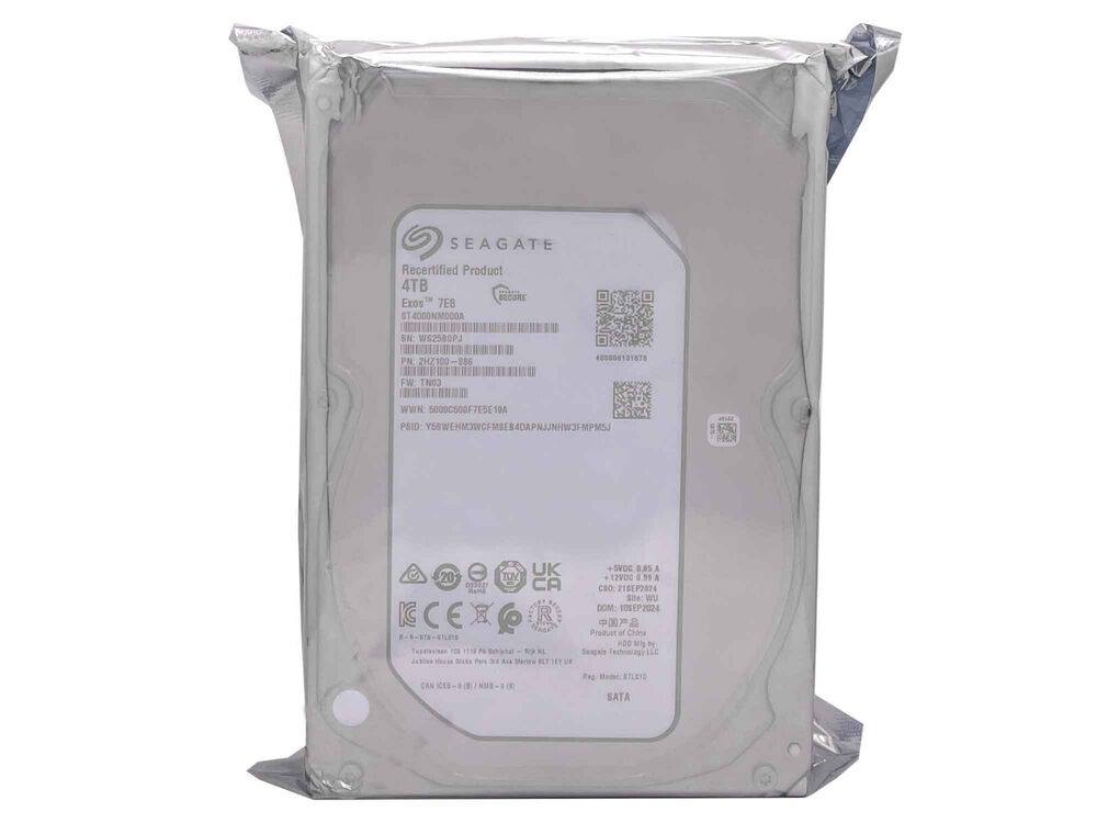 Seagate Exos ST4000NM000A 4TB 7200 RPM SATA 6Gb/s 3.5" Enterprise Hard Drive