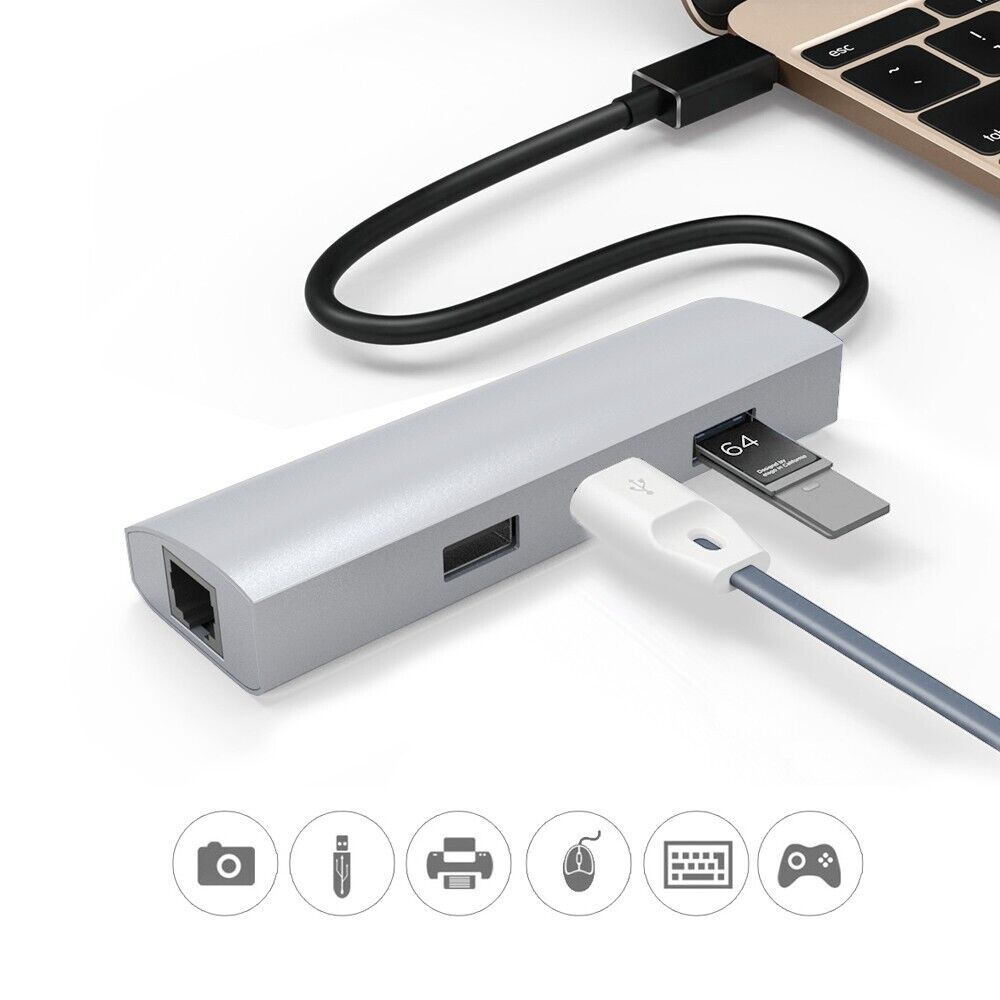 High-Speed USB 3.0 Gigabit Ethernet Adapter with 3-Port Hub