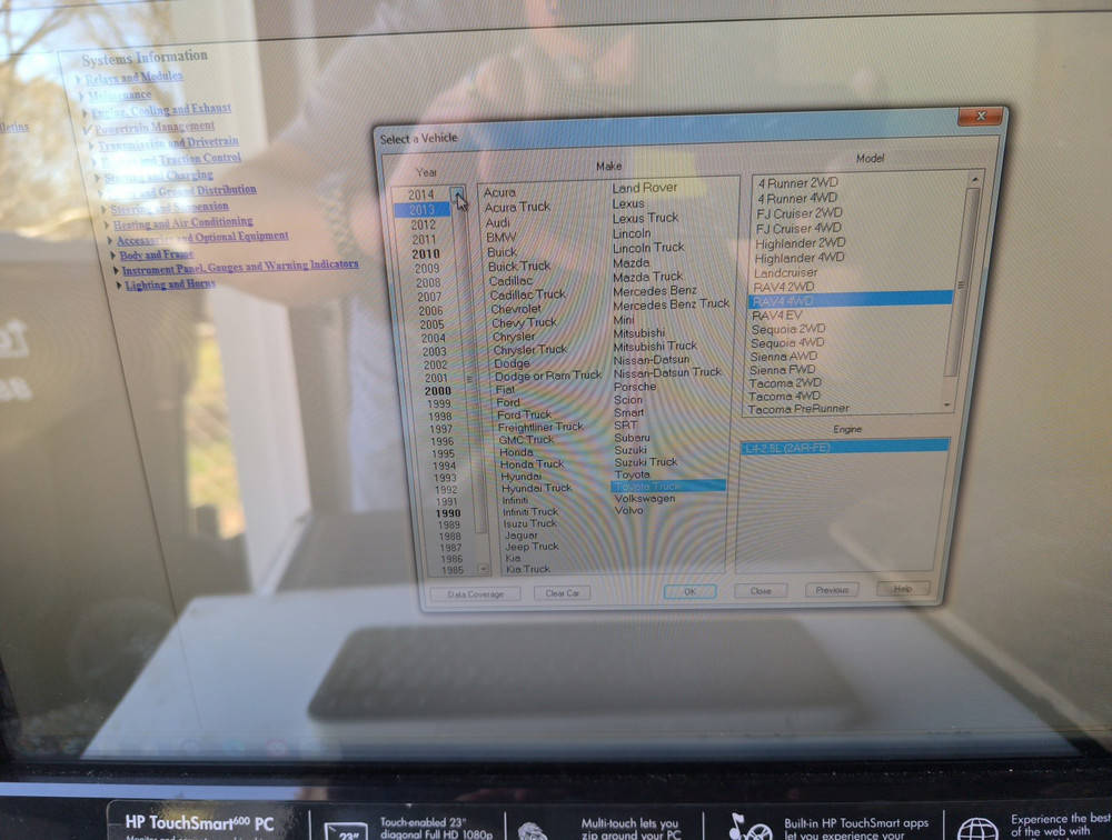 Hp TouchSmart 600 AIO i3 2TB 4GB Desktop with All Data and Mitchell Repair Software, TV Included