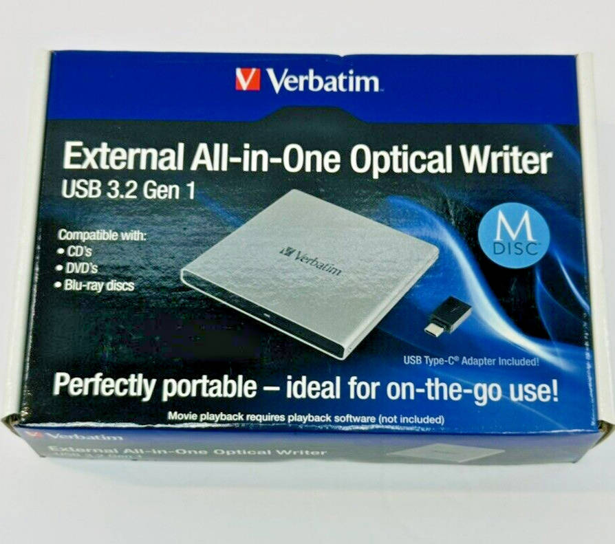 Verbatim External All-in-One Optical Writer USB 3.2 Gen 1 #71094 - Brand New