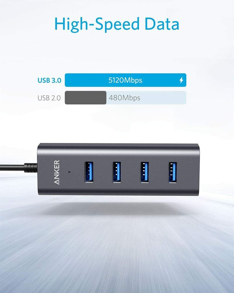 Anker Aluminum USB-C Hub with 4 USB 3.0 Ports