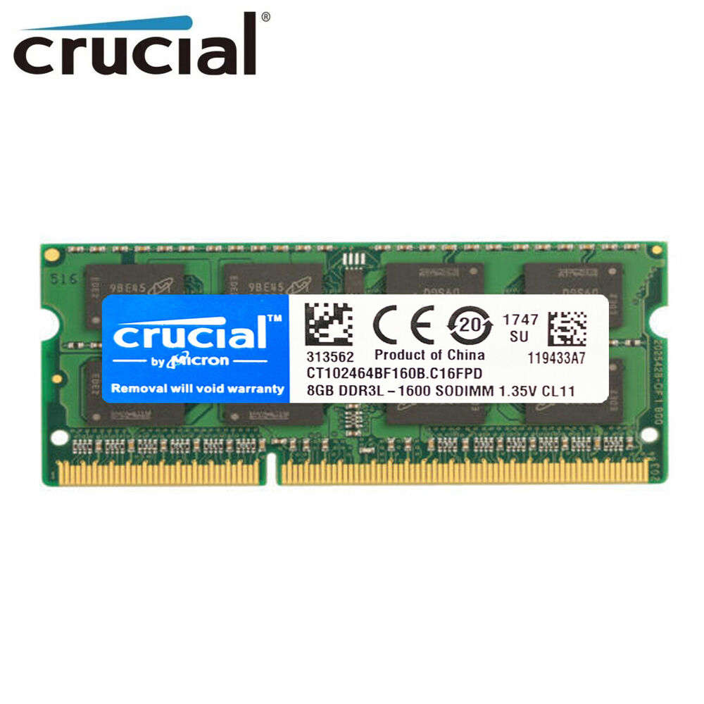 Crucial DDR3L 16GB 1600MHz Laptop SODIMM RAM