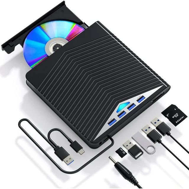 High-Speed USB 3.0 External CD/DVD Drive for Windows 11/10