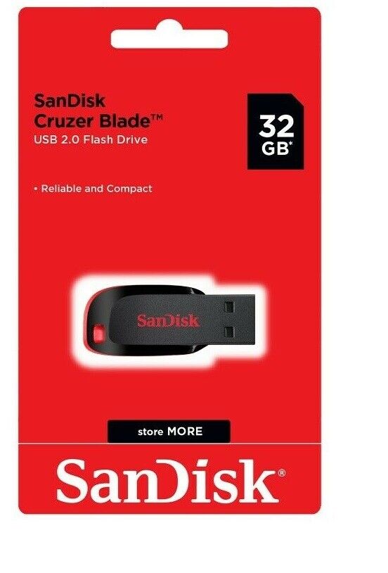 SanDisk Cruzer Blade USB Flash Drives - 8GB to 128GB