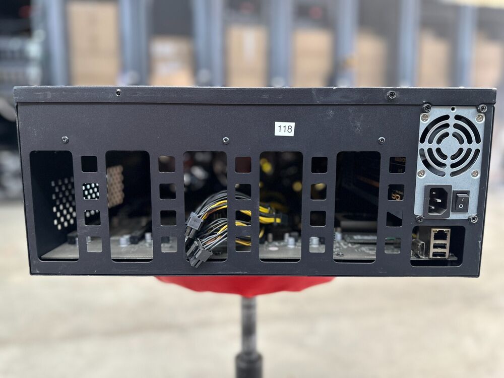 5-GPU 4U Server Mining Chassis with 2300W PSU, Cables, CPU, RAM, SSD