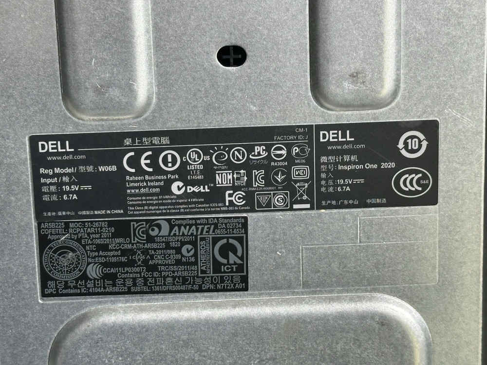 Dell Inspiron One 20AIO PC G2020T 2.50 GHz 8GB All-In-One Computer