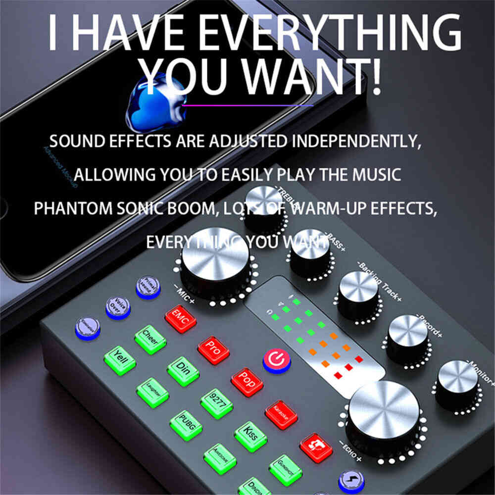 V8S Bluetooth External Sound Card for Enhanced Live Streaming Audio