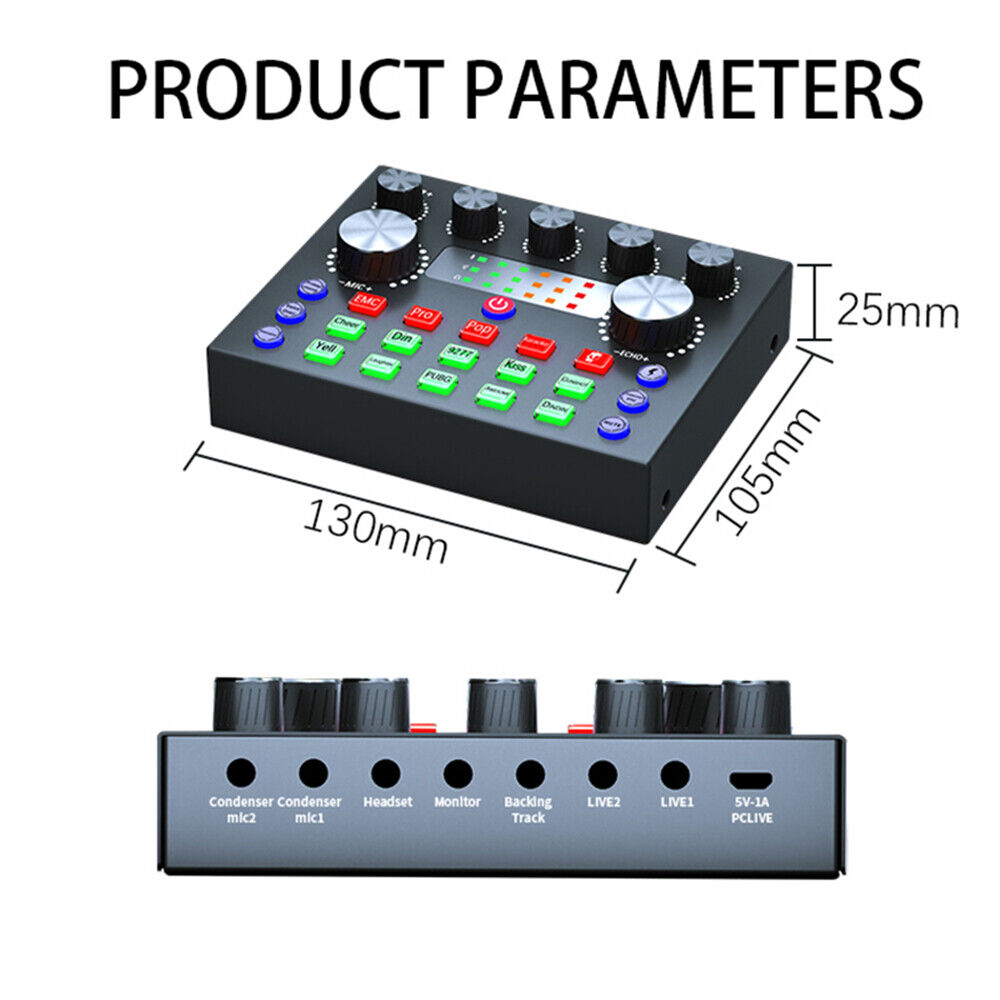 V8S Bluetooth External Sound Card for Enhanced Live Streaming Audio