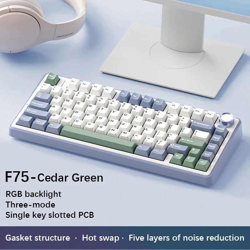 AULA F75 2.4G Wireless/Bluetooth/Wired Gaming Mechanical Keyboard