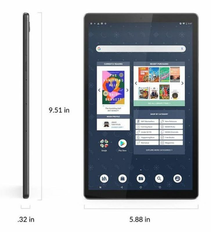 Lenovo Tab M10 HD 2nd Gen 10.1" 32GB Android Tablet with Nook e-Reader