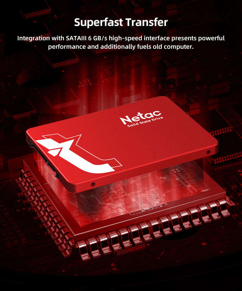 Netac High-Speed 2.5" SATAIII Internal SSD - 120GB/512GB/1TB Options