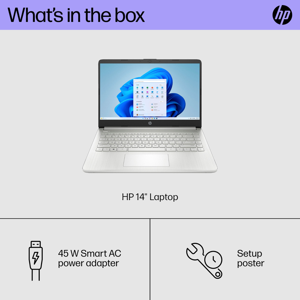 HP 14 Notebook - Quad-core Intel, 16GB RAM, 512GB SSD - Open Box
