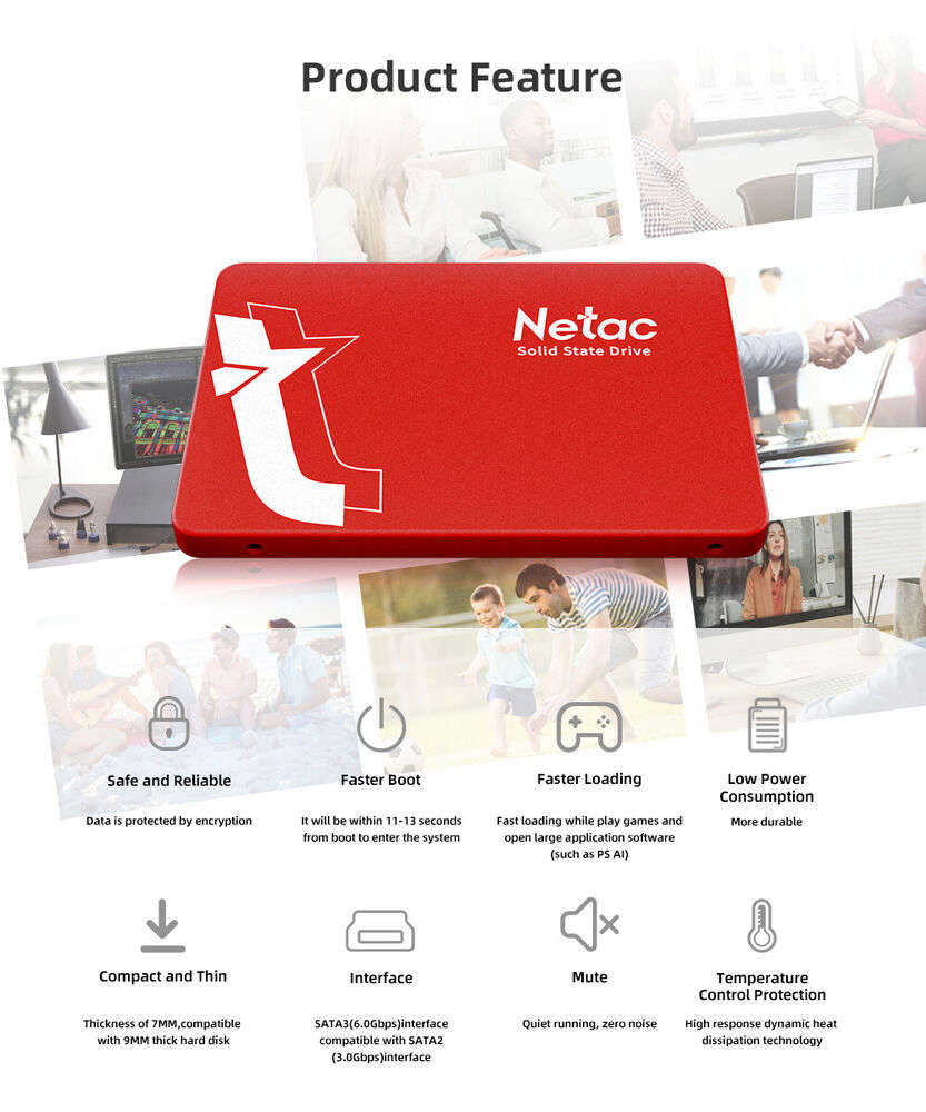 Netac High-Speed 2.5" SATAIII Internal SSD - 120GB/512GB/1TB Options