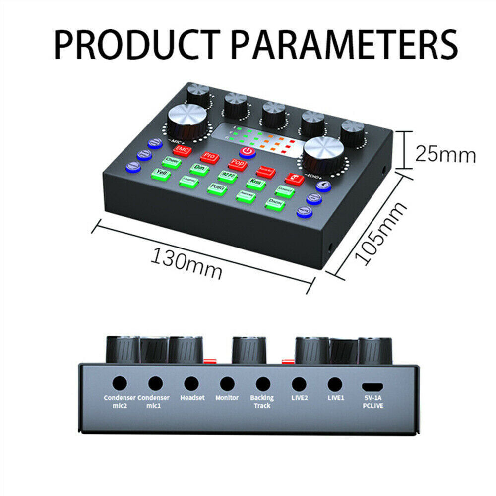 V8S Bluetooth External Sound Card for Enhanced Live Streaming Audio
