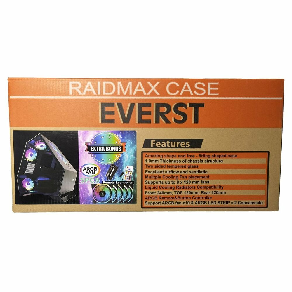 RAIDMAX EVERST ATX Computer Case - Durable and Stylish Gaming Enclosure