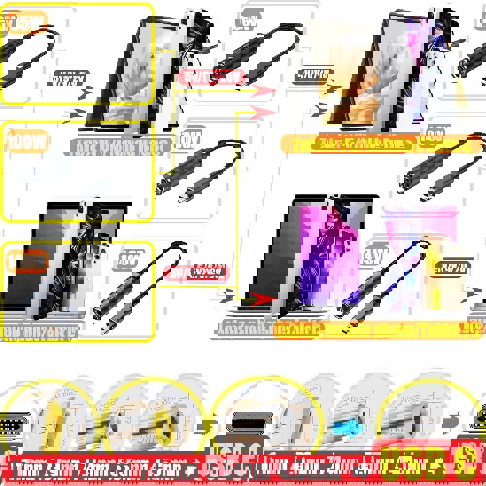 100W USB-C PD Laptop Charger Adapter