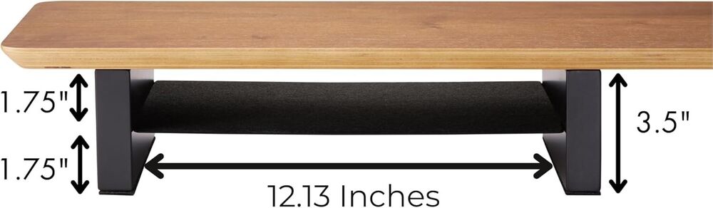 Elegant XL Walnut Wood Dual Monitor Stand (44 Inch)
