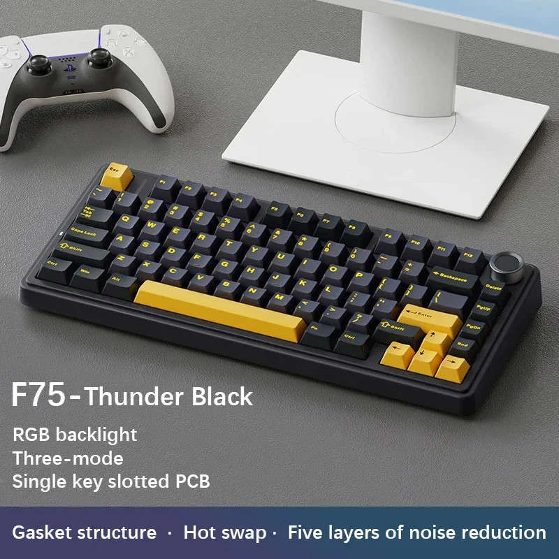 AULA F75 2.4G Wireless/Bluetooth/Wired Gaming Mechanical Keyboard