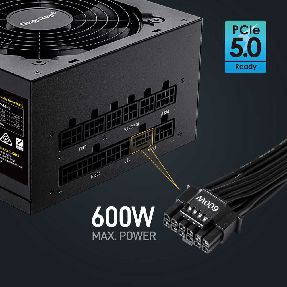 Segotep 750W 80 Plus Gold Gaming PSU with PCIe 5.0 & ATX 3.0 Support