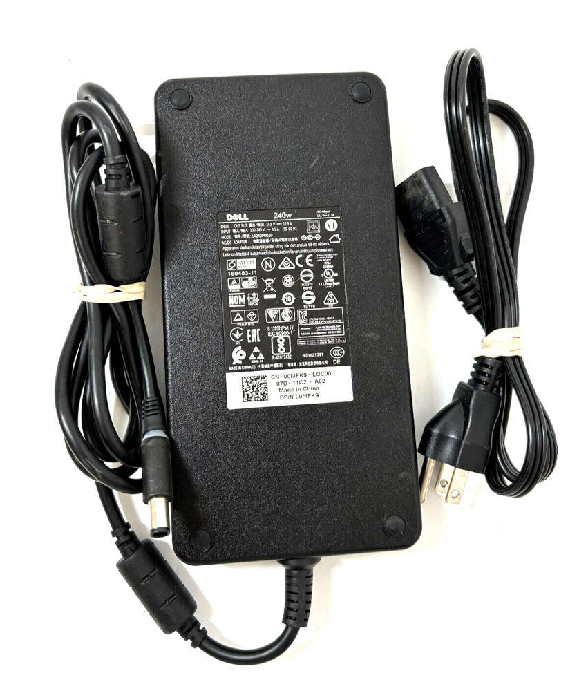 Dell 240W AC Adapter - Genuine 0MFK9 FWCRC, Tested and Reliable