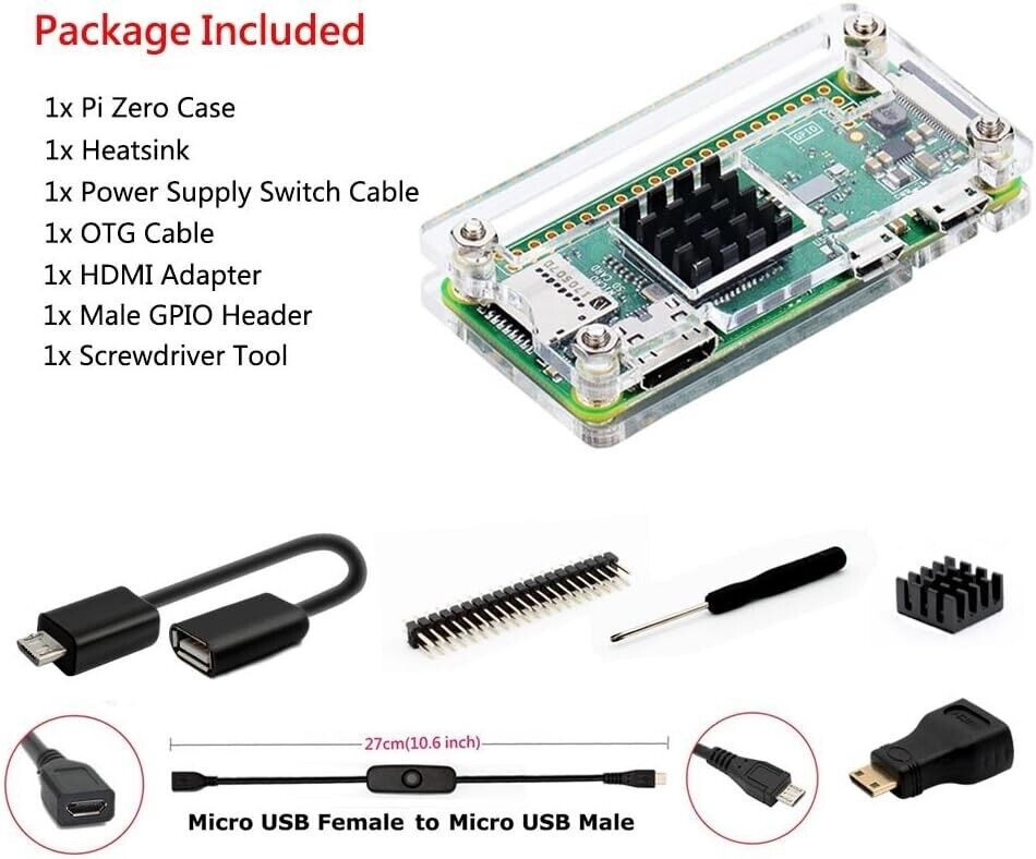 Raspberry Pi Zero 2 W Case Kit with Power Supply