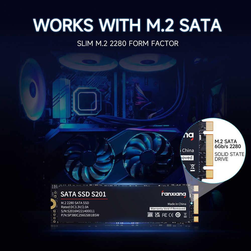 Fanxiang M.2 SATA SSD 1TB/2TB with SLC Cache, 3D NAND TLC Internal Drive