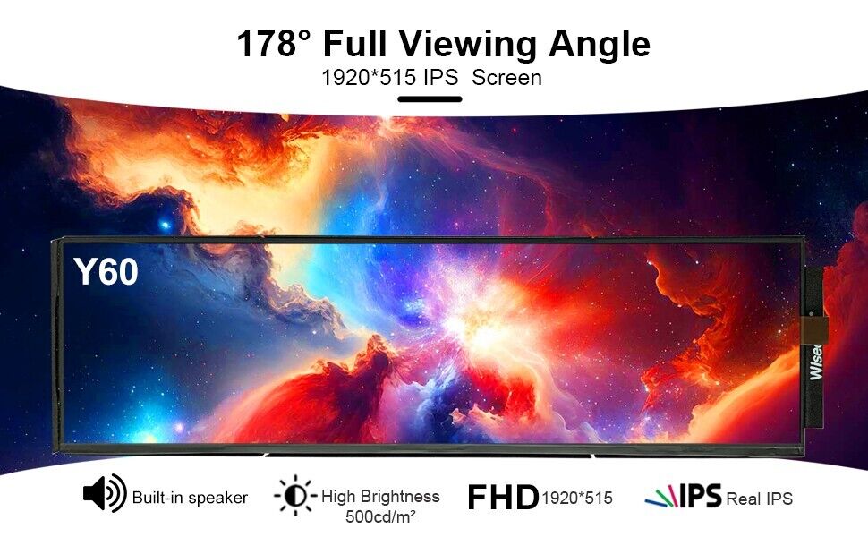 12.6" LCD Bar Display for DIY PC Cases | HYTE Y60