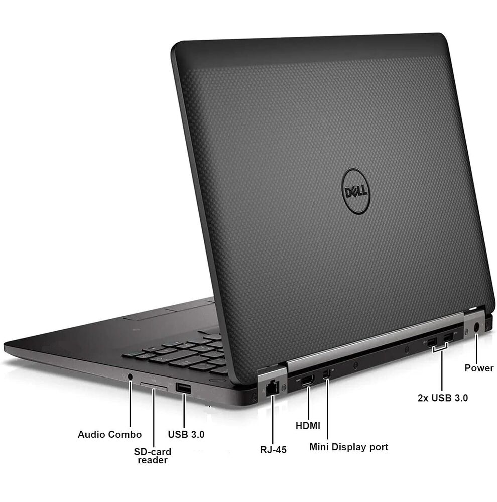 14" Dell Latitude Laptop PC: Intel Core i5, 8GB RAM, 256GB SSD, Windows 10