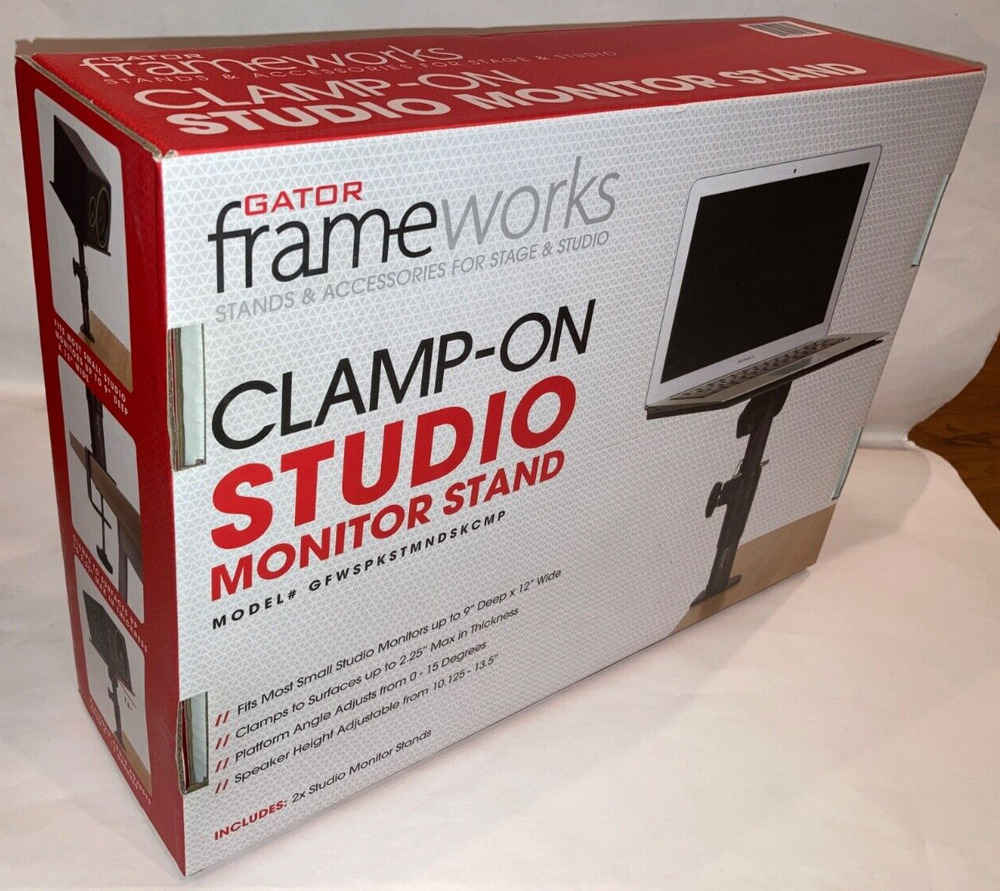 Gator Frameworks Studio Monitor Stands - Clamp-On Desk Mount Set of 2