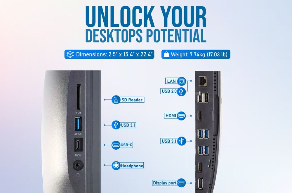 Dell OptiPlex 7450 AIO PC with Intel i5-7600, 16GB RAM, 240GB SSD