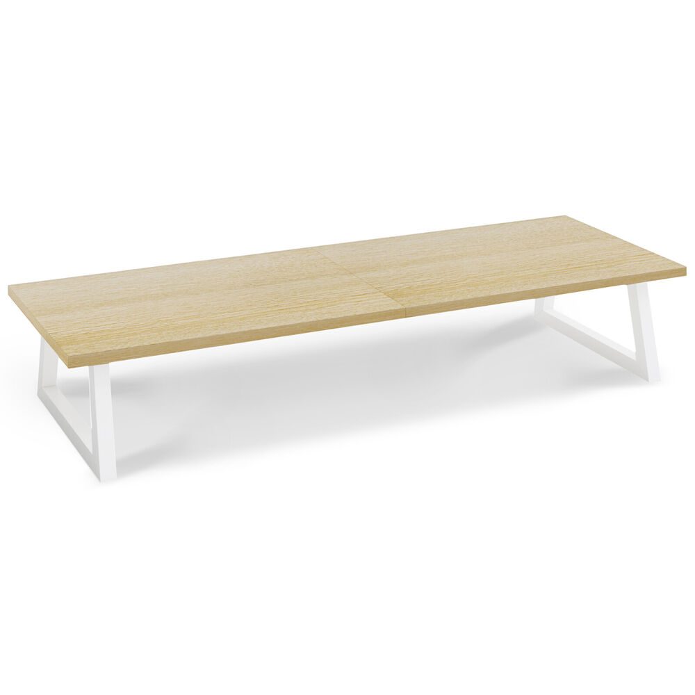 31.5 Inch Dual Monitor Stand - Premium Wood & Steel Desk Organizer
