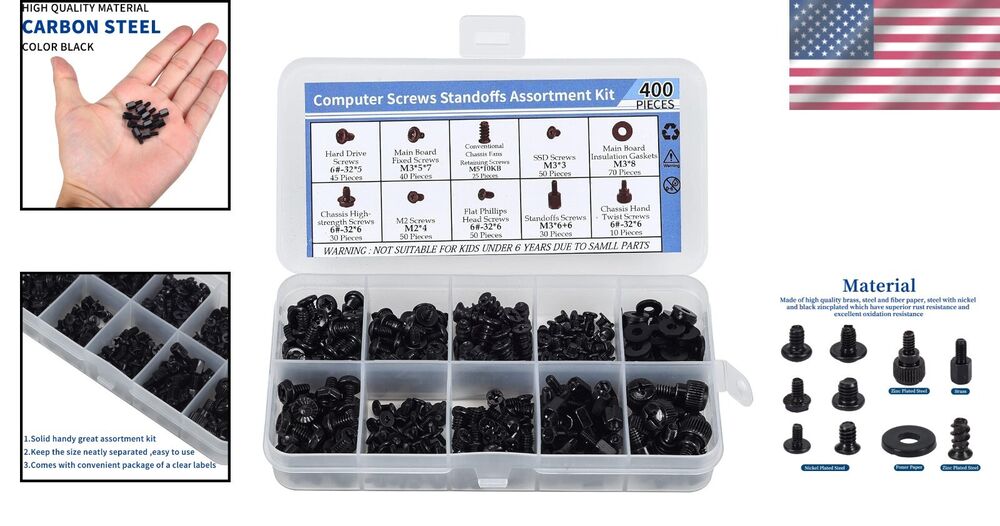All-Inclusive 400-Piece DIY Computer Building Screw Kit