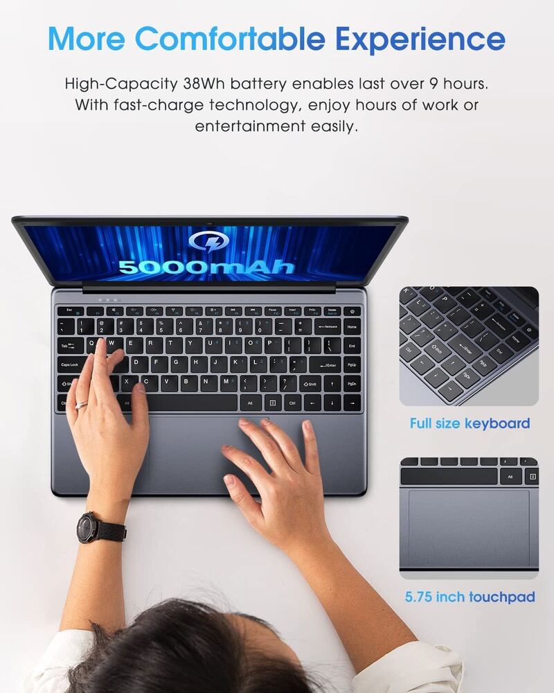 CHUWI 14.1" Laptop Computer with Windows 11 Home, 2.8GHz, 8GB RAM, 256GB SSD, WiFi