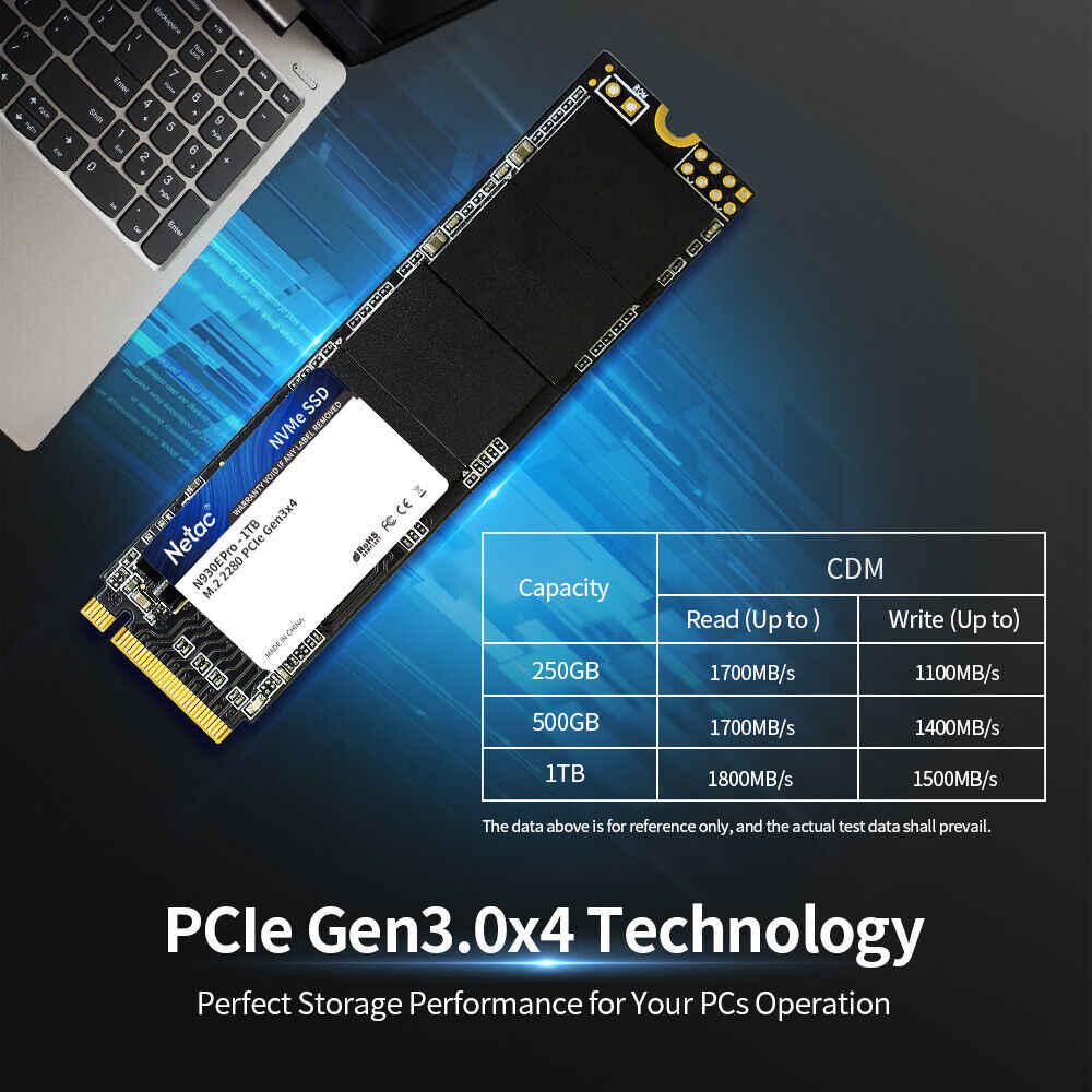 Netac 2.5" SATA III M.2 NVMe PCIe Gen 3.0x4 Internal SSD
