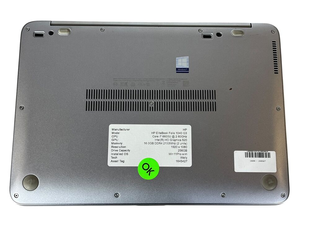 HP EliteBook Folio 1040 G3 Laptop with i7-6600U, 16GB RAM, 256GB SSD