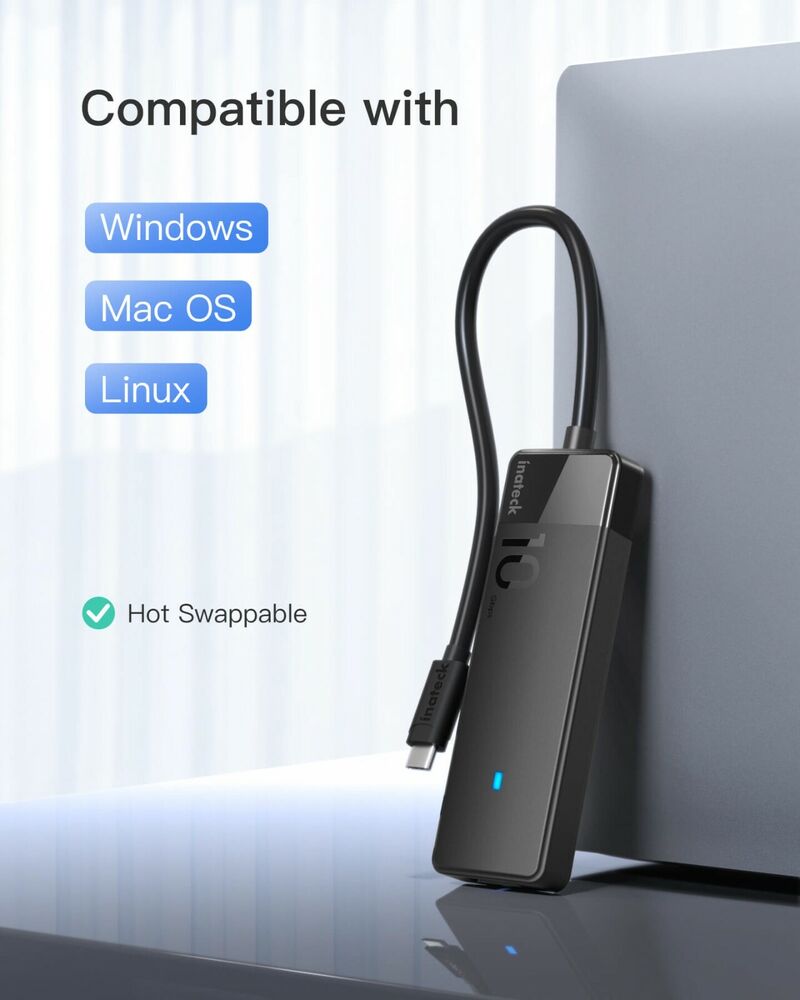 High-Speed USB C Hub with 4 USB A Ports