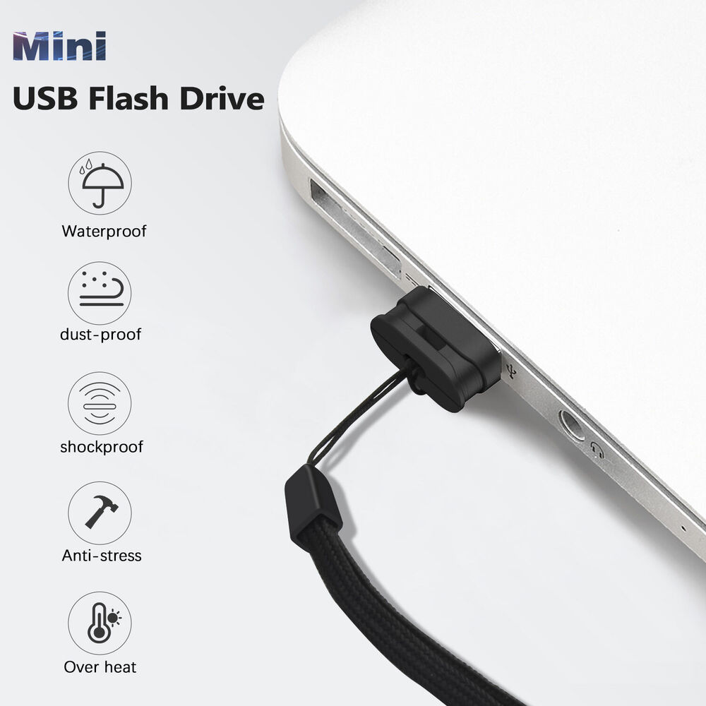 High-Capacity Mini USB 2.0 Flash Drive - 32GB/64GB