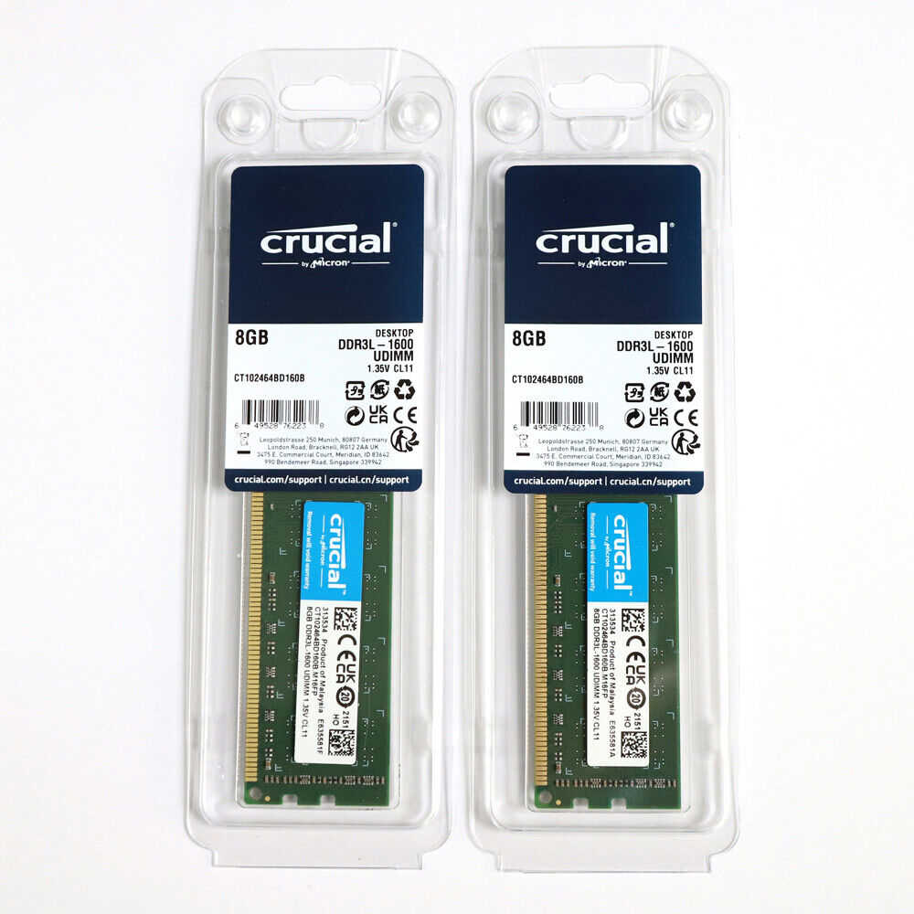 Crucial 8GB DDR3L 1.35V 1600MHz RAM Module