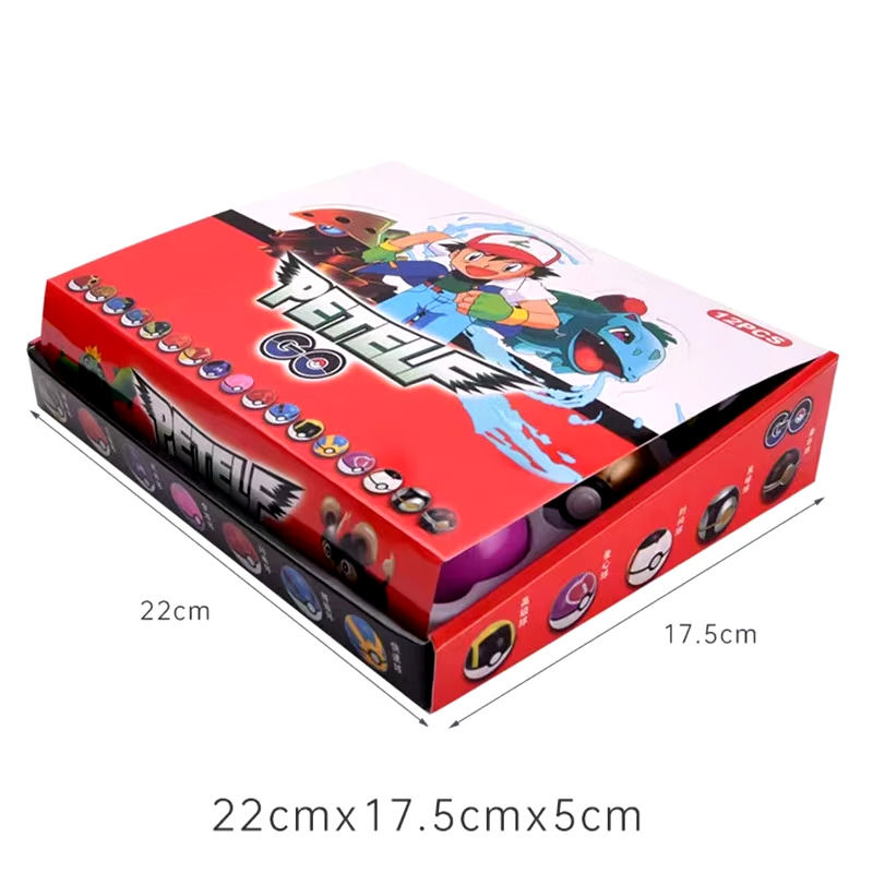 Pokemon 12-Piece Ball Model Set - Collectible Anime Figures for Kids
