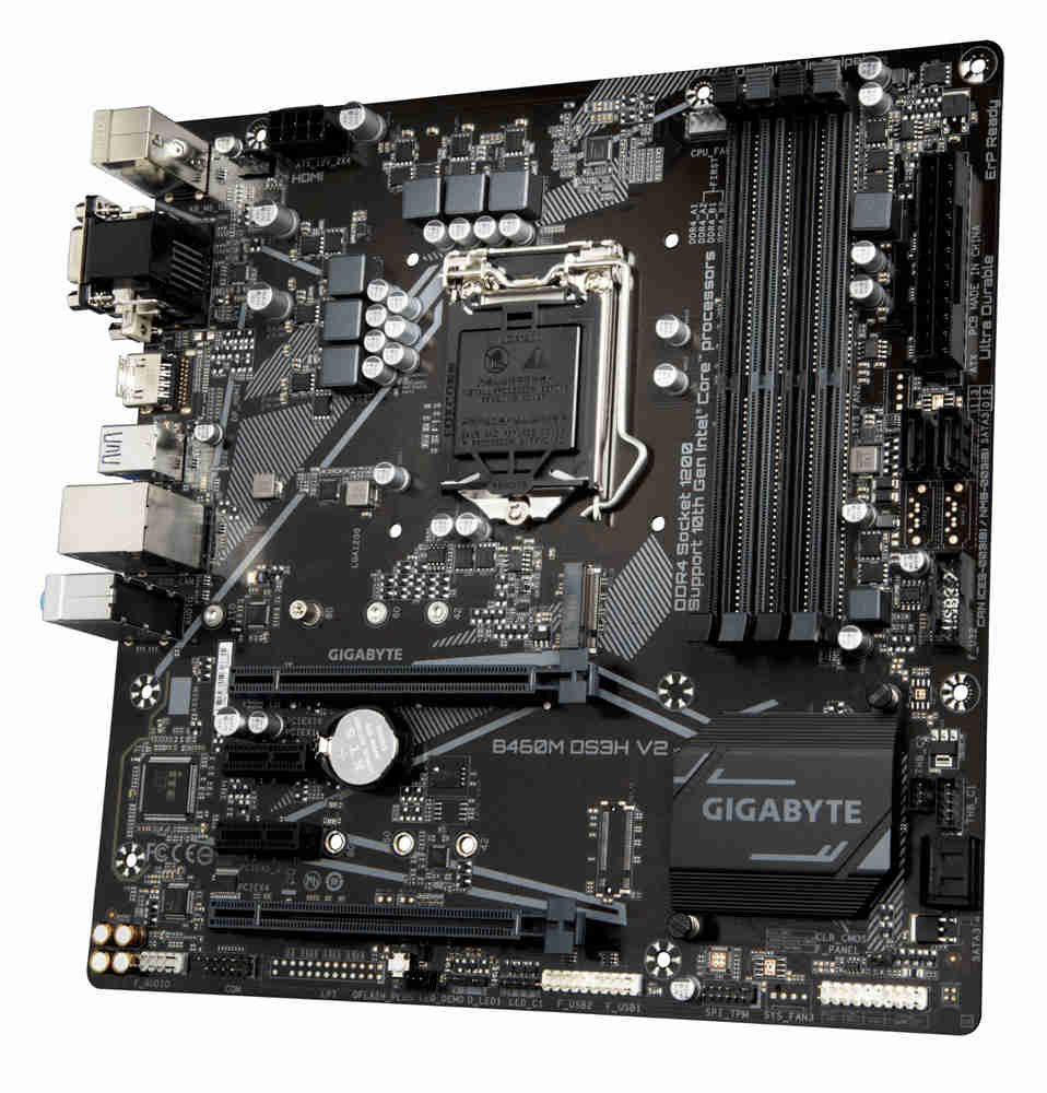 Gigabyte B460M DS3H V2 Motherboard - 10th/11th Gen Support, PCIe Gen3 x4 M.2
