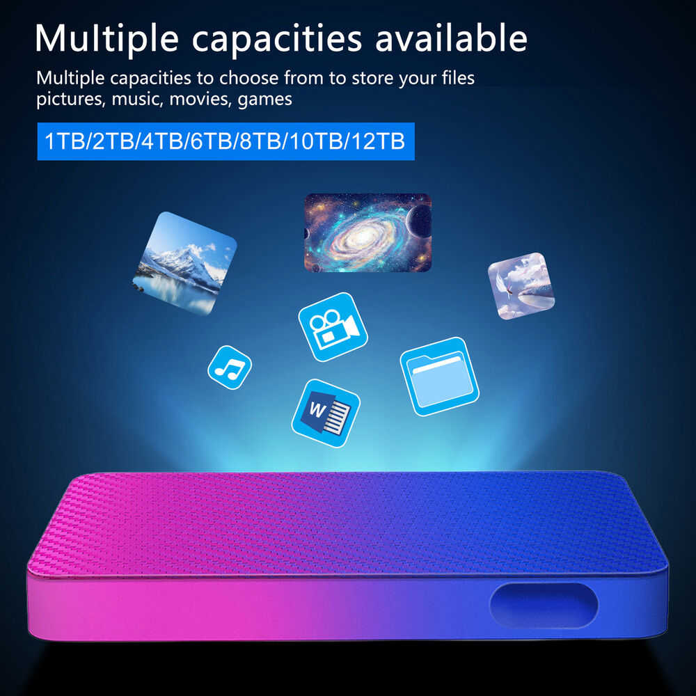 High-Capacity Portable External Hard Drive with USB Connectivity