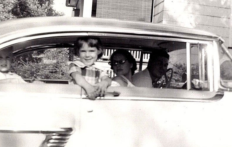 1959 Vintage Family Outdoor Photo with Car
