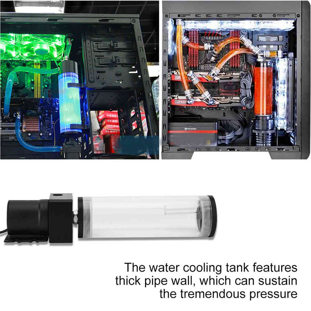 Premium Acrylic DIY Water Cooling Cylinder Reservoir with 19W Pump
