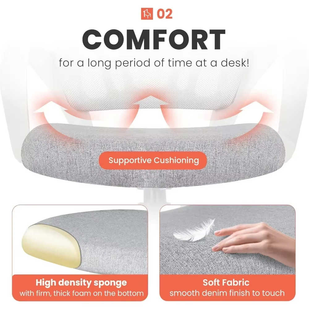 Ergonomic Gaming Chair with Mid-Back Cushion and Lumbar Support