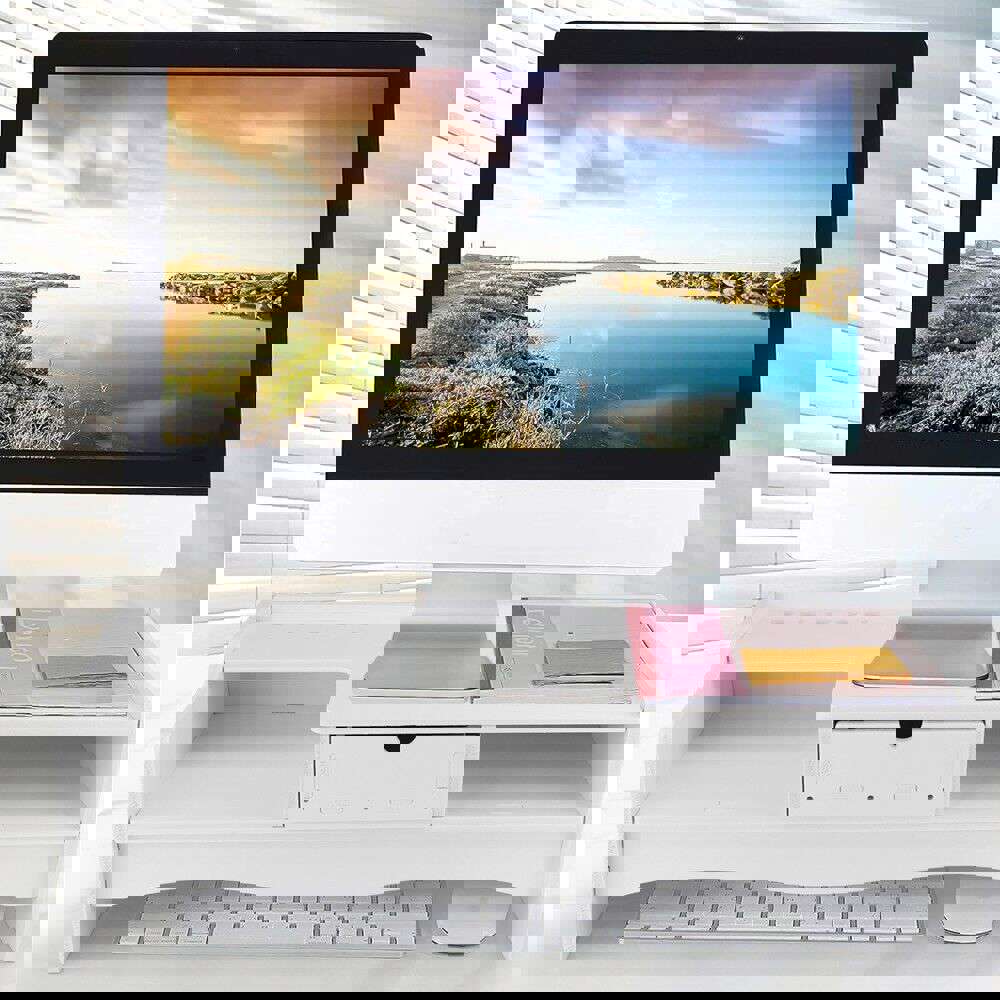 Ergonomic Monitor Riser Shelf - Desk Organizer for Enhanced Workspace