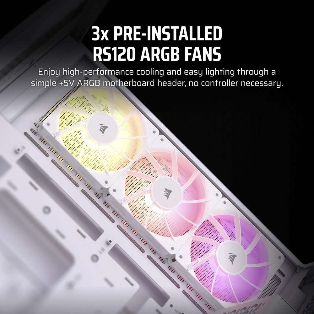 CORSAIR 3500X ARGB ATX Mid-Tower PC Case - White Edition